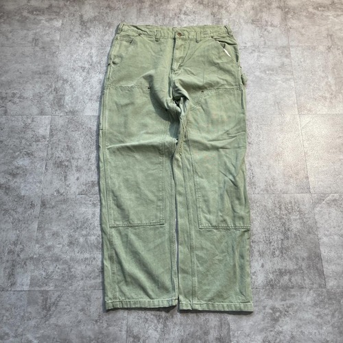 希少色 モスグリーン ダブルニー Carhartt B136-MOS 36×32