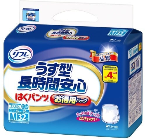 リフレ うす型長時間安心 はくパンツ お得用パック Mサイズ 32枚入