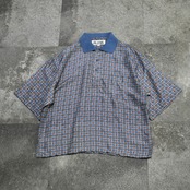 Retro pattern silk polo shirt