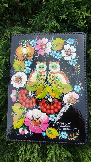 ペトリキフカカバー＋ノート 18 cm（ホメンコ作）ふくろう