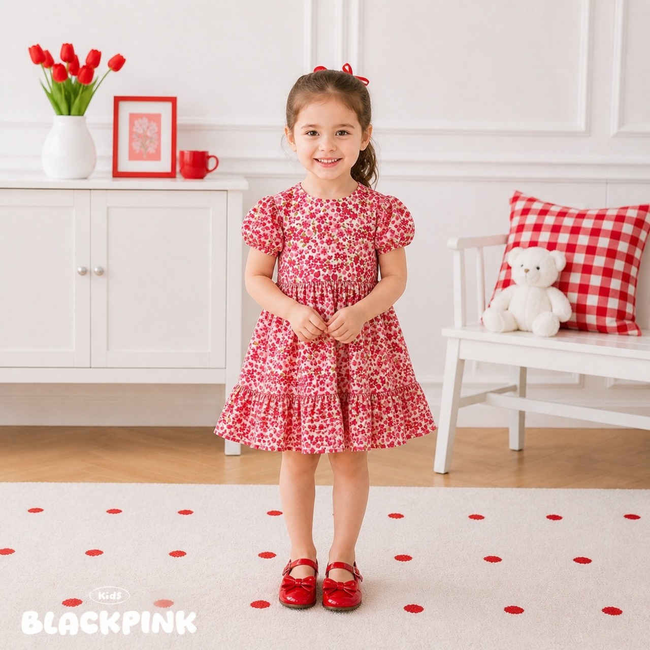 [BLACKPINK] Flora Puff Dress / [블랙핑크] 플로라퍼프원피스