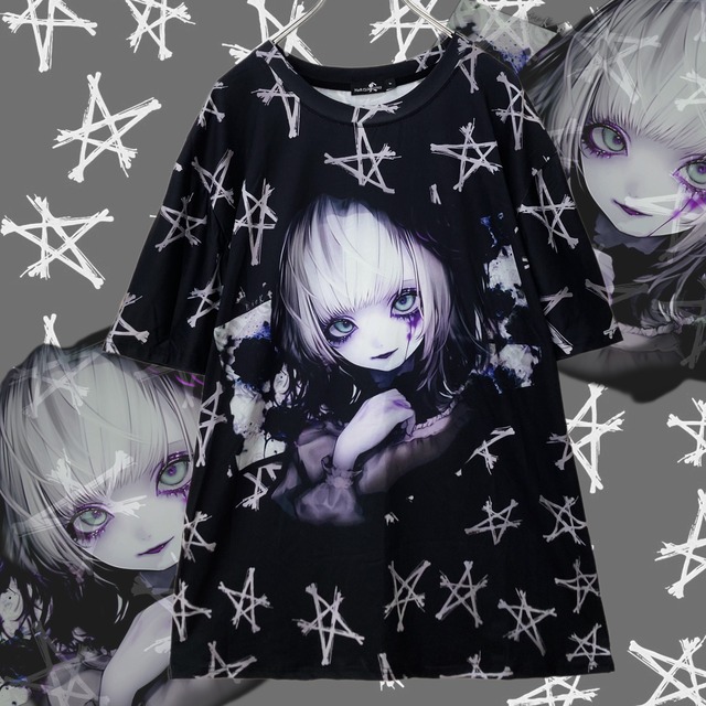 OVERSIZE STAR PULLOVER【黒頭巾】