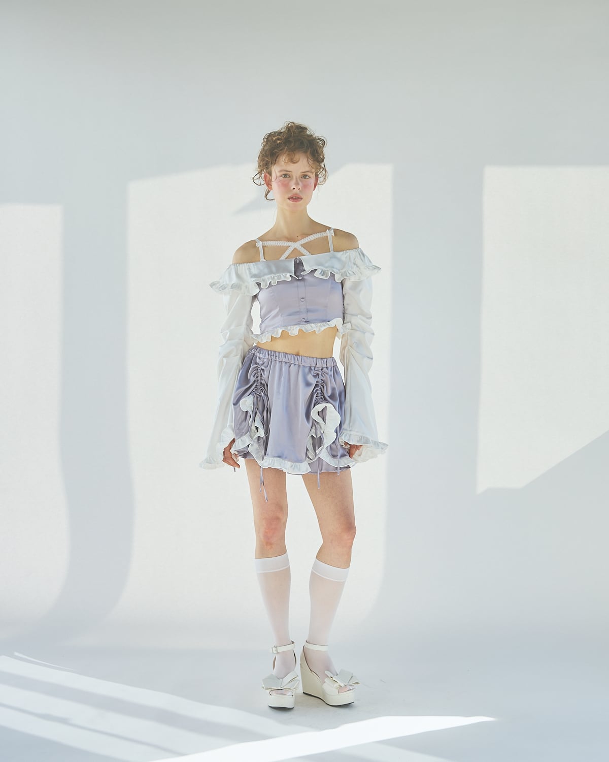 S/S バイカラーサテンミニスカート | lilLilly official webstore