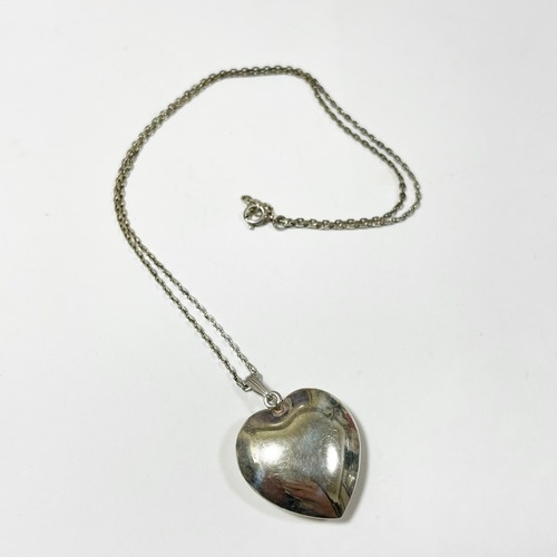 Vintage 925 Silver Heart Pendant Necklace