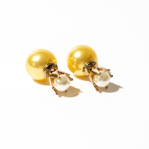 「Christian Dior」 tribal pearl × crown earrings