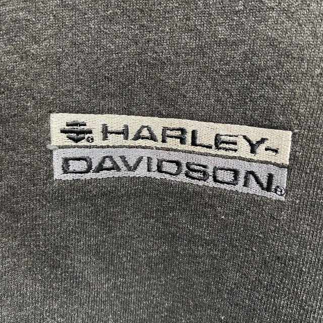 『送料無料』90s HARLEY-DAVIDSON スウェットジップカーディガン　L