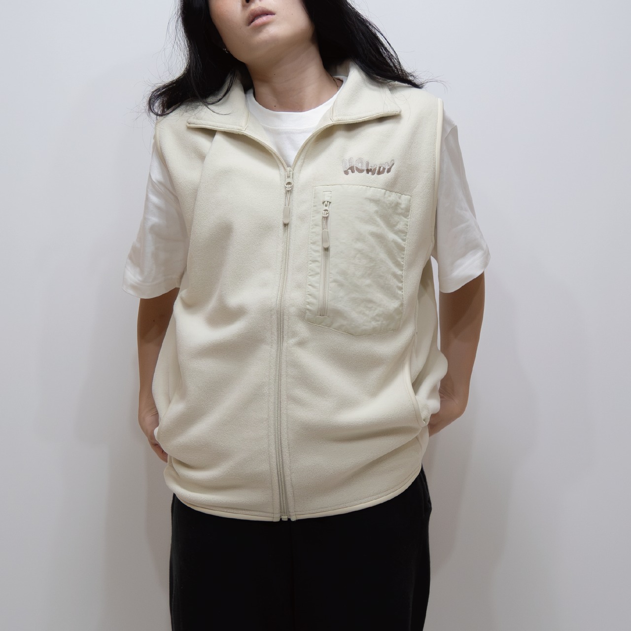 HOWDY blow Fleece VEST [ナチュラル]