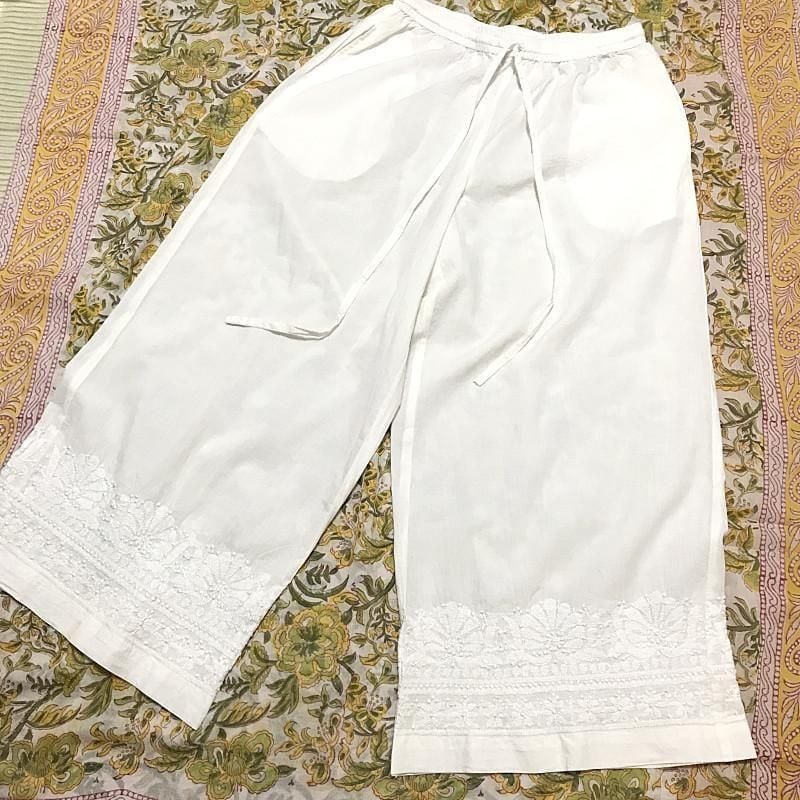 チカンカリ刺繍ワイドパンツ ロング丈 フリーサイズ
