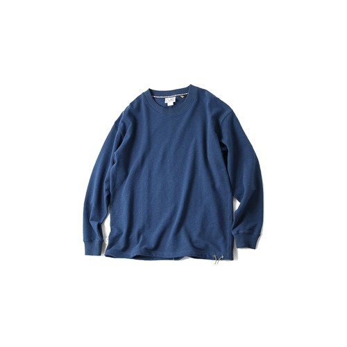 【秋冬新作予約販売】gym master ジムマスター ブロックインレー ビッグシルエット ロングTシャツ メンズ スウェット風 薄手 長袖 ドローコード付き G433749 春 夏 秋 ゆったり 大きいサイズ ネイビー(59)