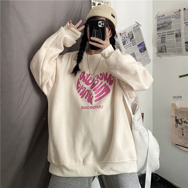 ルーズラウンドネックセーター オータムウィンタープリント柄ベルベットジャケット プルオーバー 長袖スリーブ ロング 秋物 冬物 Oネック ケッペル58406242651