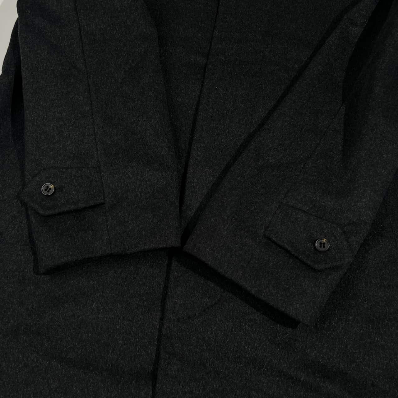 カシミヤ100% L&B HOMME エルアンドビー オム ステンカラーコート L/ダークグレー メンズ