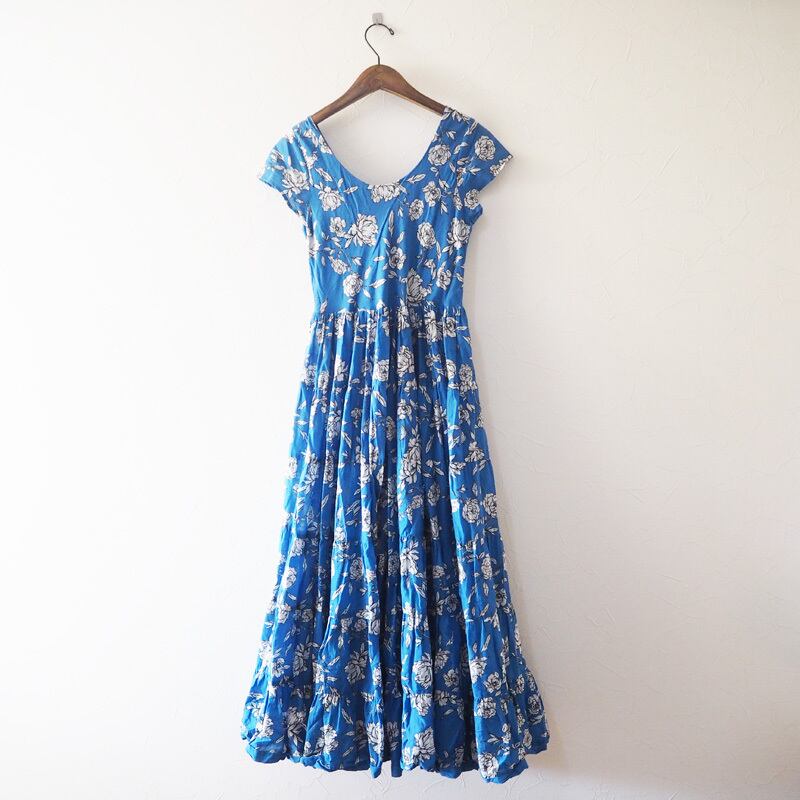 Mariha マリハ 美品 今季 草原の虹のドレス プリント ワンピース ブルー 青 38 Lifne リフネ