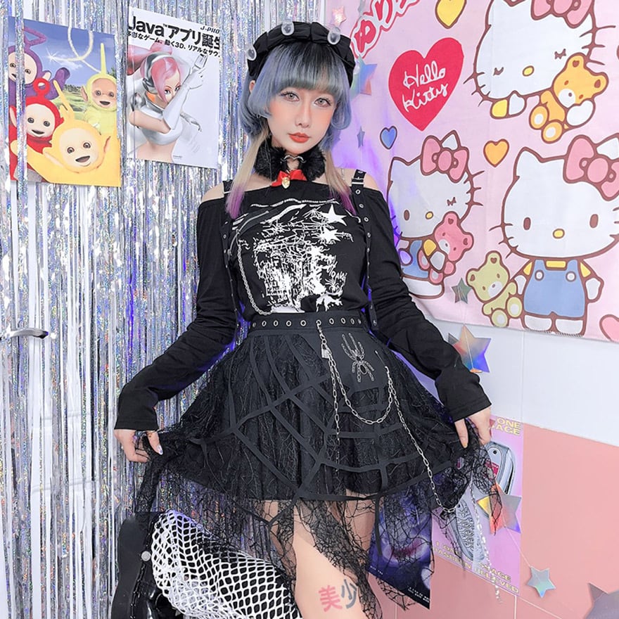 森ガール スカート フリル レース y2k ギャル y2k ドット レース