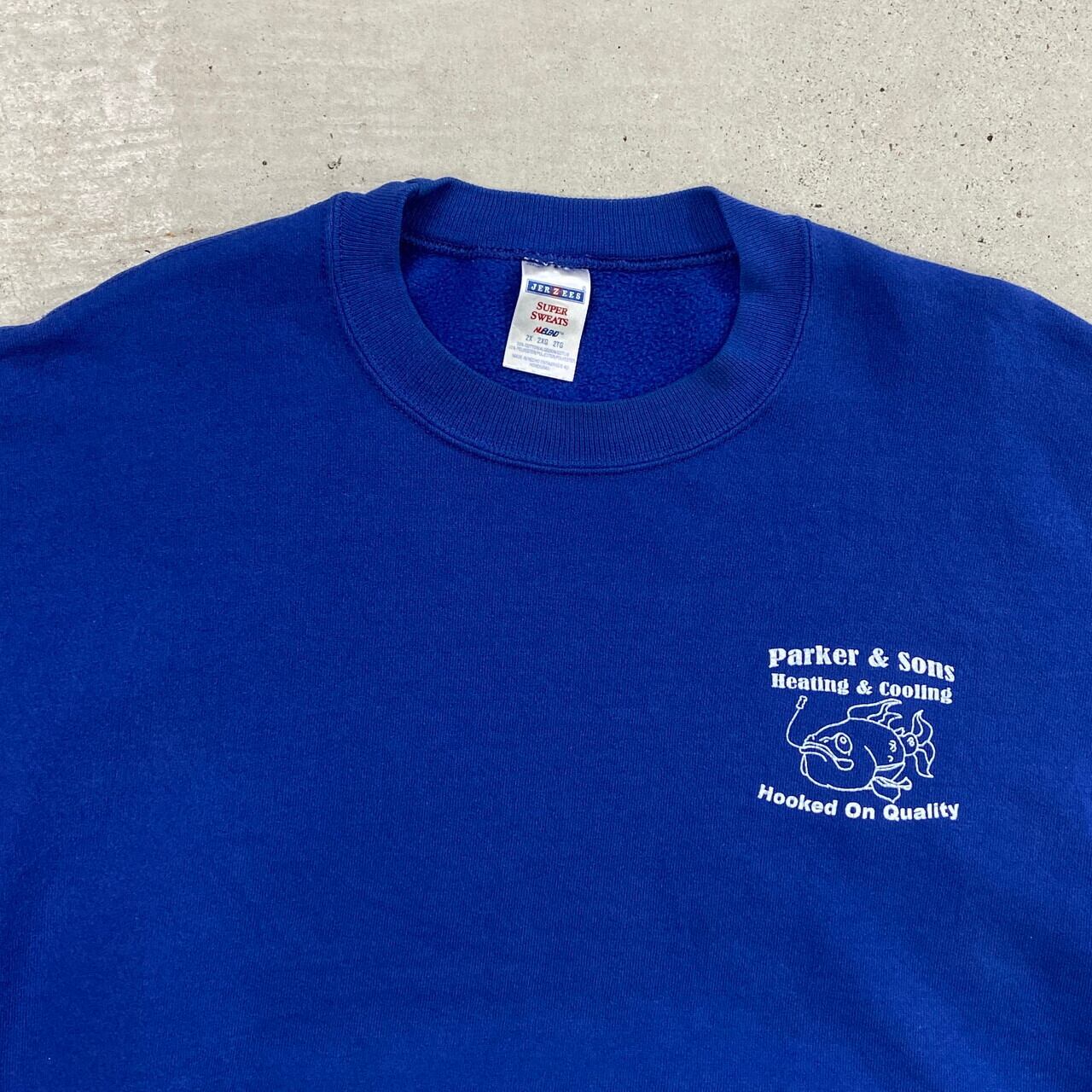 JERZEEZ 企業ロゴプリント スウェットシャツ 魚 メンズ2XL 古着