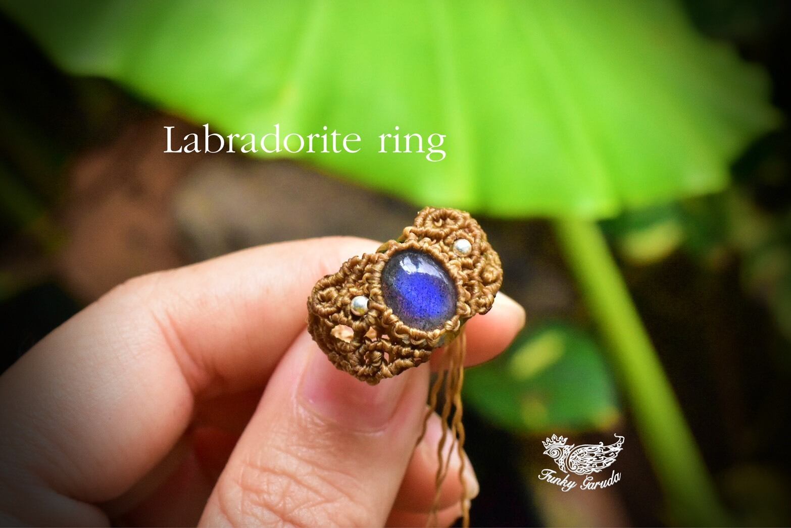 お選びいただけます★ブルーラブラドライト(マクラメ リングorブレスレット)labbr001