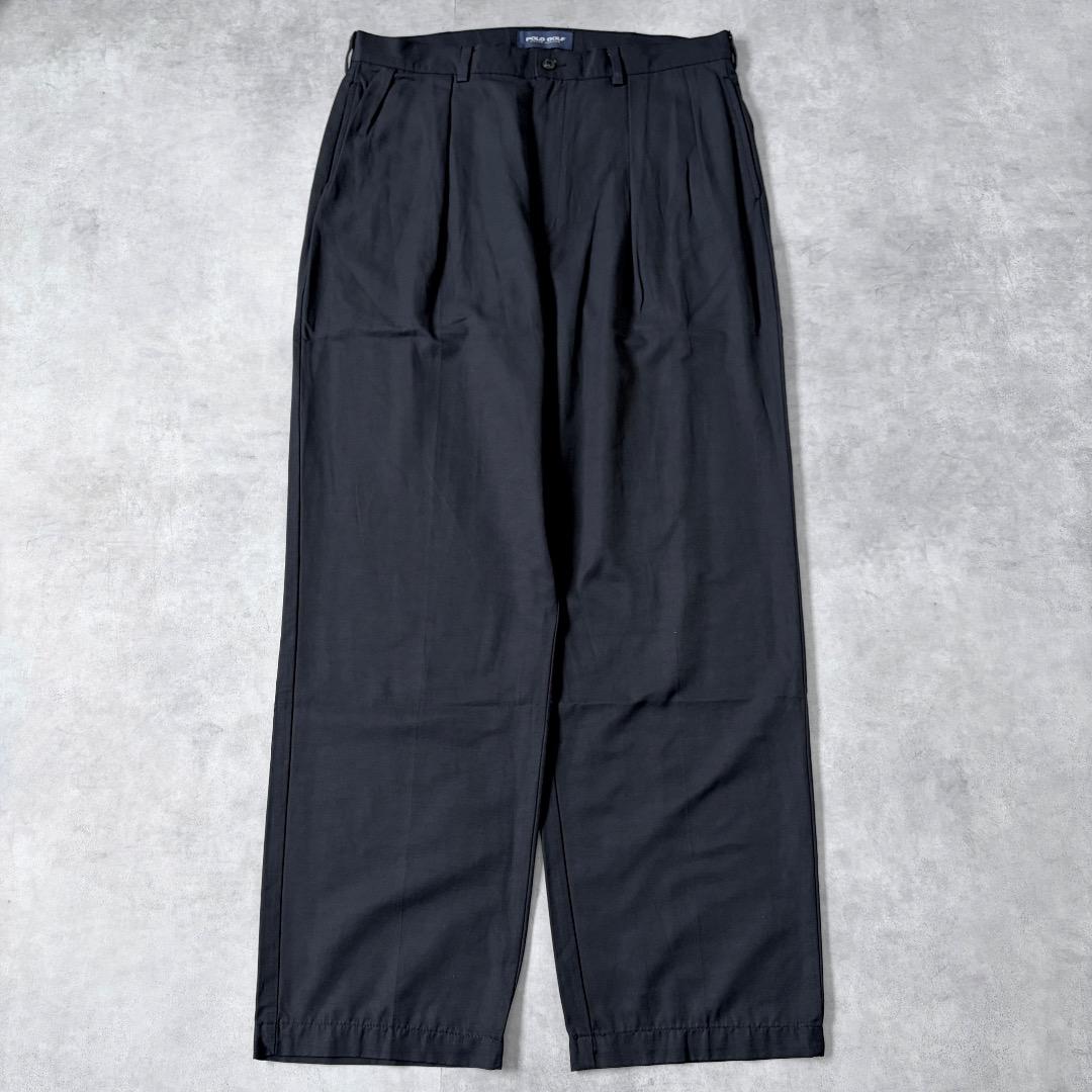 ポロゴルフ ラルフローレン W36 スラックス 古着 90s 黒 21566