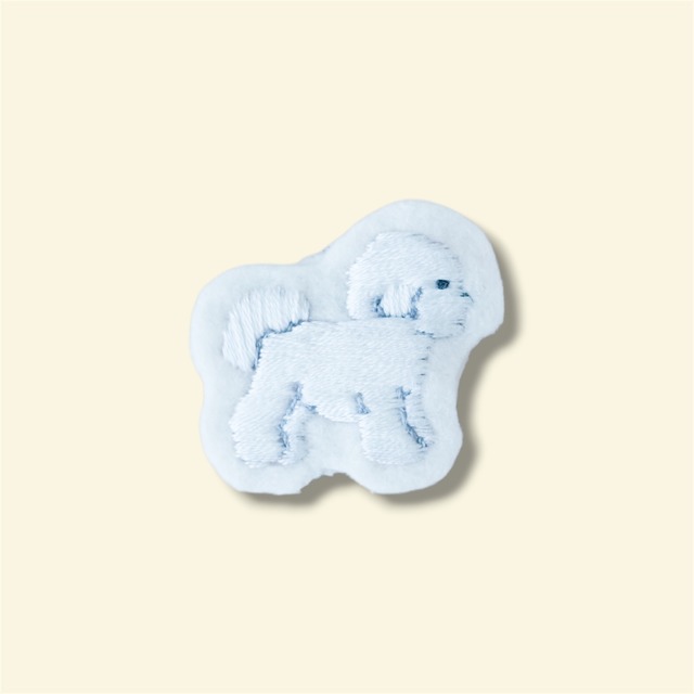 どうぶつシルエットブローチ　ビションフリーゼ
