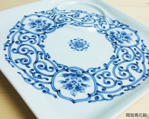 有田焼 大人のワンプレート カフェランチ 【古伊万里百景図・間取青