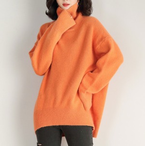 トップス デート カットソー ニットソー セーター 袖あり 長袖 タートルネック かわいい 大人可愛い きれいめ シンプル カジュアル 大人 上品 おしゃれ お洒落 主役級 存在感 春 秋 冬 10代 20代 30代 レディース 女性用 OL 学生 デート お出かけ 公園デビュー 女子会 休日 イベント 旅行 着回し 普段使い ファッション コーデ 楽ちん モテ トレンド 流行 インスタ映え L XL 2XL 3XL 4XL 5XL 6XL ゆったり ゆる 黒 ブラック オレンジ