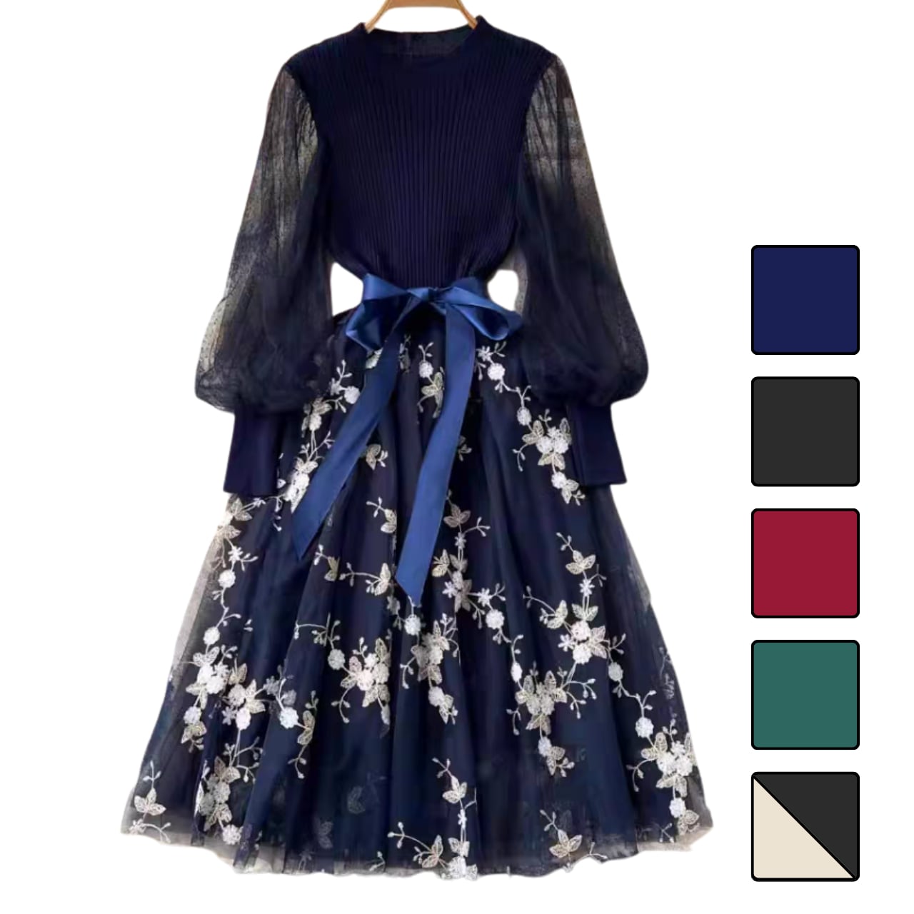 シアーエンブロイダリーワンピース 5color L2110