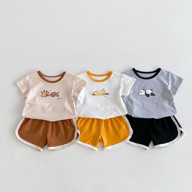 【66-100】可愛いパンダ、キリン、ダックセットアップ C0223