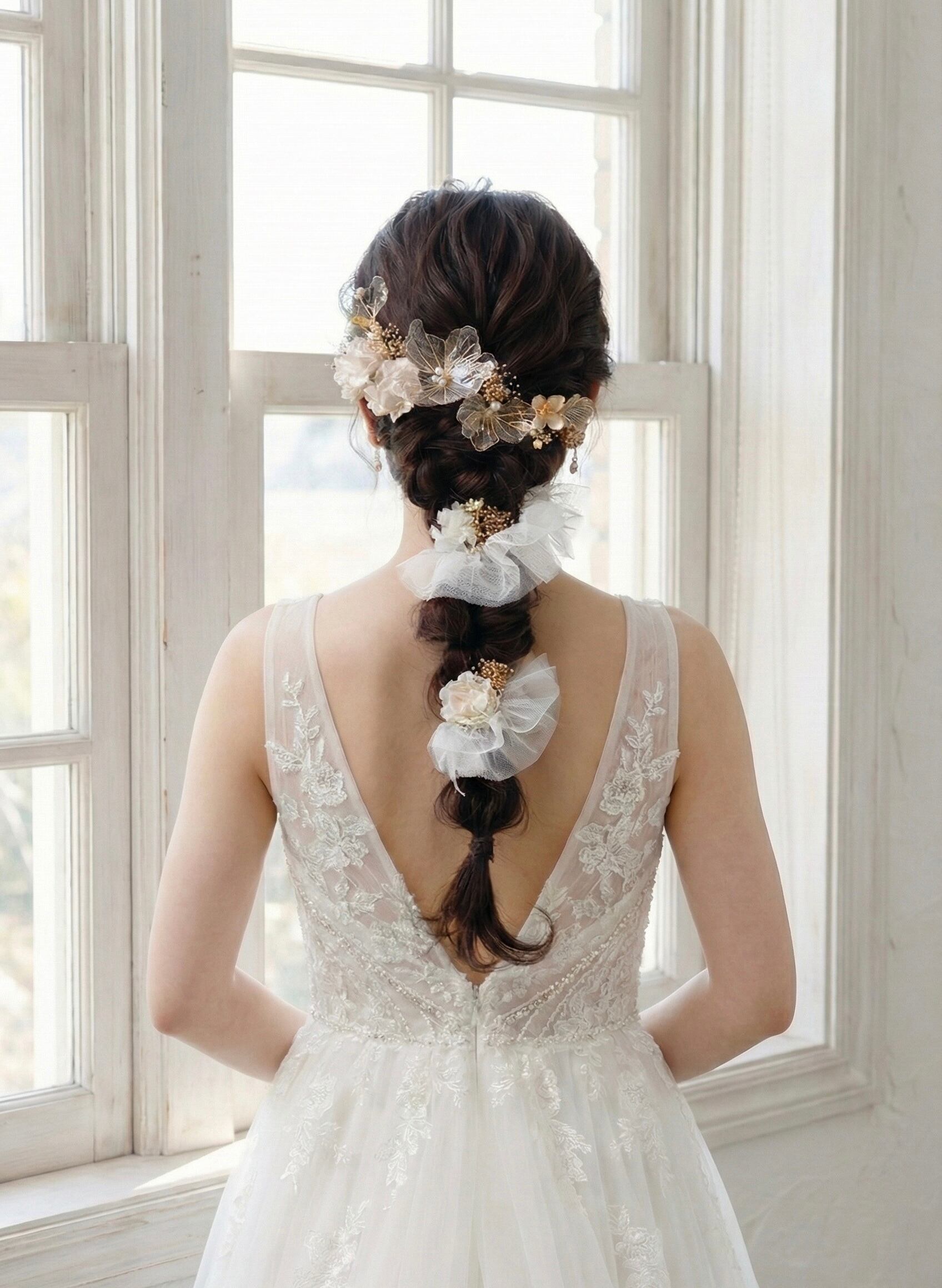 アメリカンフラワー髪飾り】袴 振袖 成人式 ヘアドレス ヘアパーツ