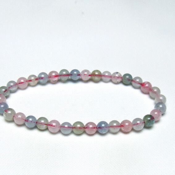 ミックスカラーベリル ブレスレット 5mm 一点物 メール便可 [M便 1/10] 111-48799