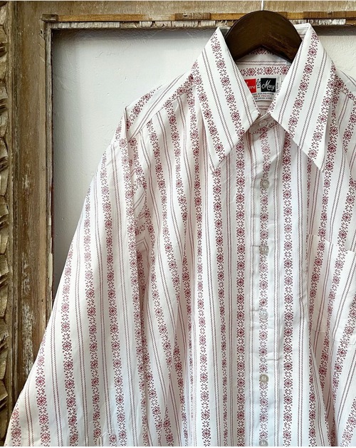 70's SUPRE MACY  L/S elegant design shirts 【XL】