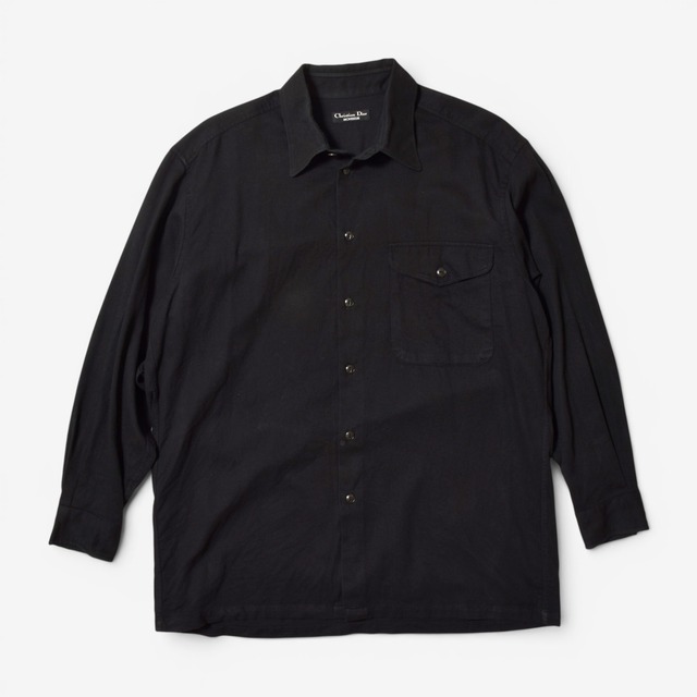 80s-90s Christian Dior MONSIEUR ブラック コットン 長袖シャツ