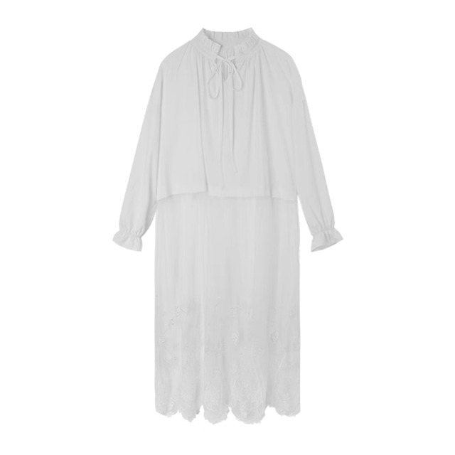 シアーレースロングブラウス　10962