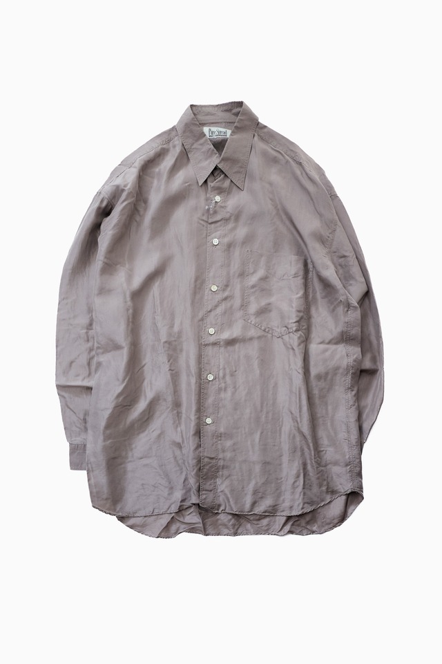 【極上シルク100%】VINTAGE LIGHT TAUPE SILK SHIRT