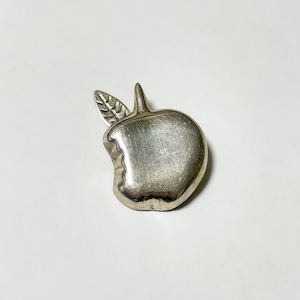 Vintage 925 Silver Bitten Apple Brooch / Pendant Top Made In Mexico