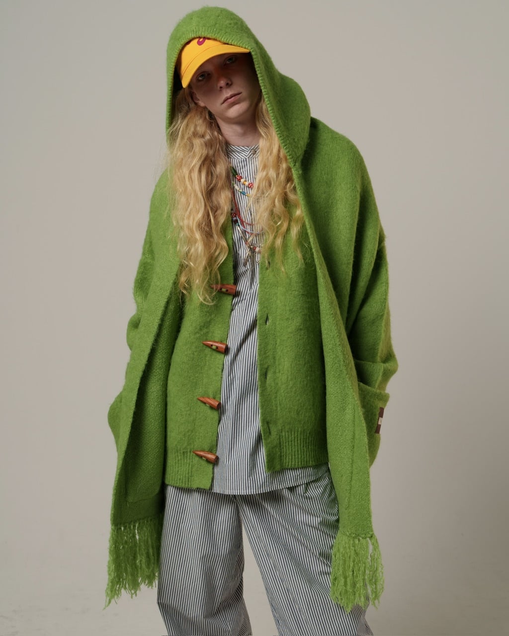 Moist Touch Knit Cardigan / Green | AMBERGLEAM