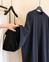 コットン100％ オーバーサイズ ロングTシャツワンピース