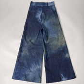 イタリア製 MISS MISS ミスミス タイダイ柄風 フレアパンツ ブーツカットパンンツ S/インディゴ系 レディース