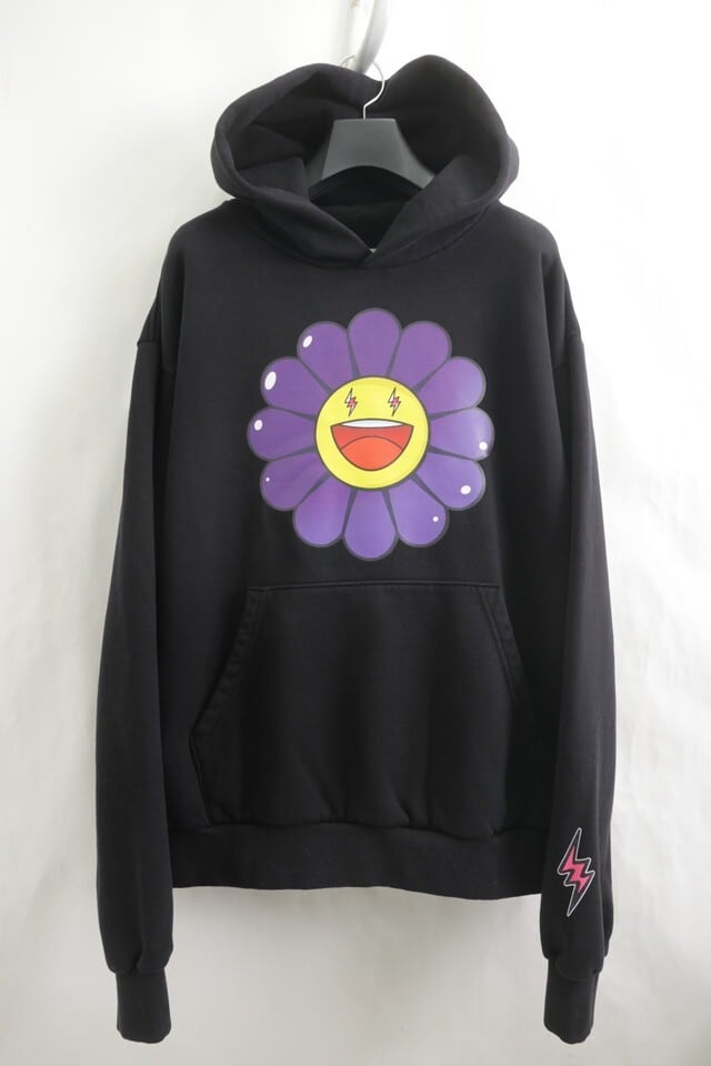 TAKASHI MURAKAMI 20ss J Balvin x MORADO LARGE FLOWER HOODIE BLACK PURPLE  MEDIUM 185JD5755 | BRAND BUYERS OSAKA