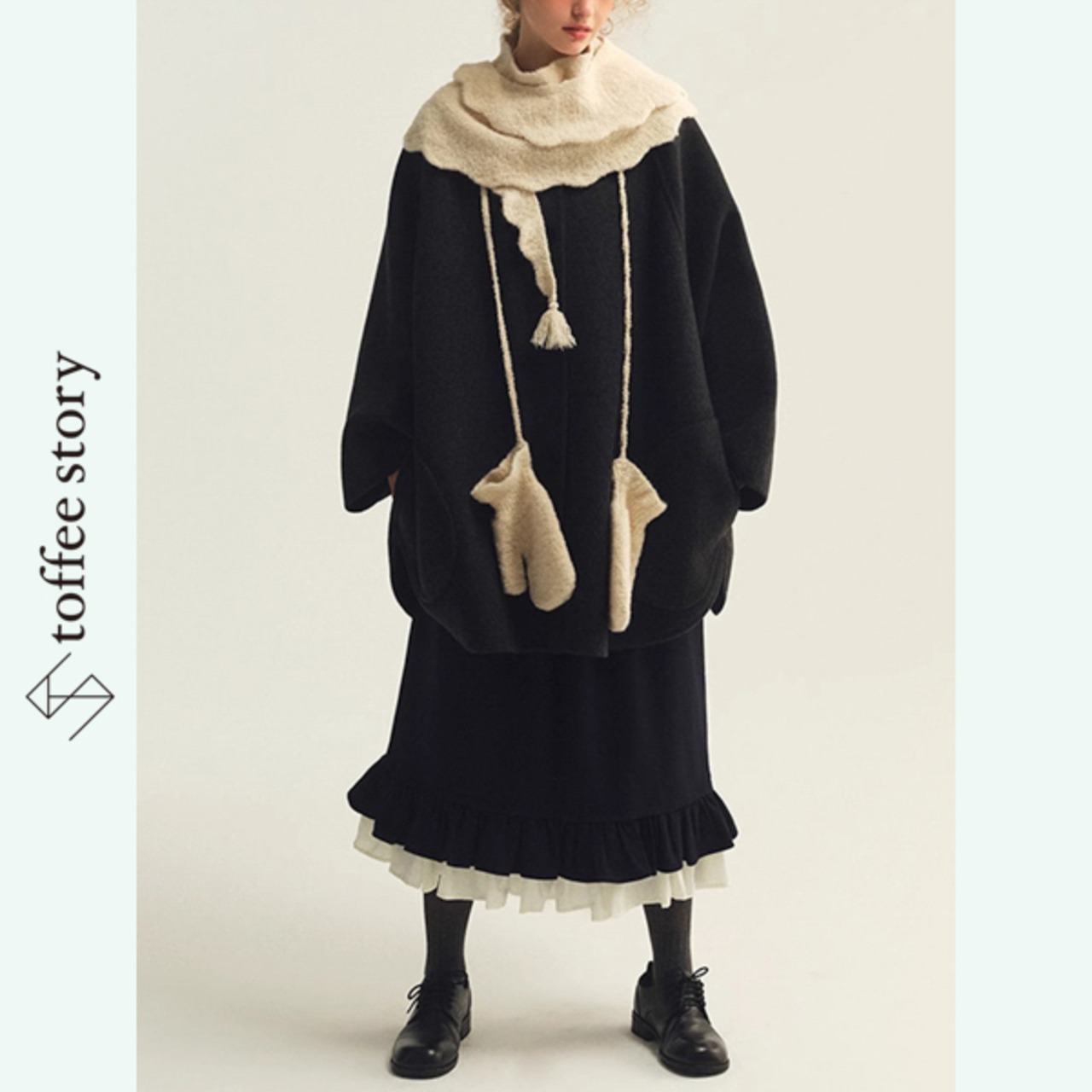 【2color】雪の詩を編むマフラー&ミトンセット 《P0296》