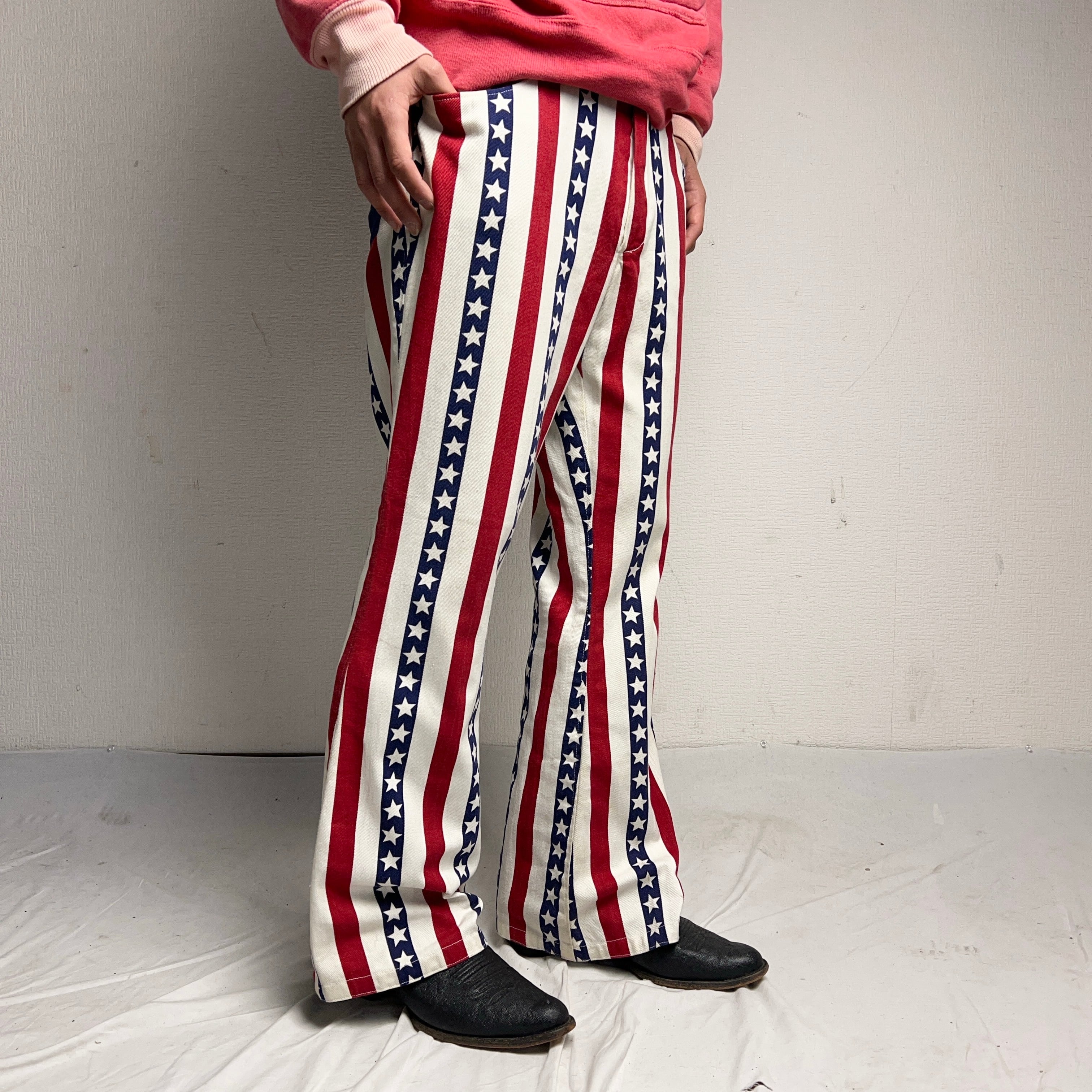 Vintage striped flare pants - Etsy 日本 ストライプ 60s 70s 80s 