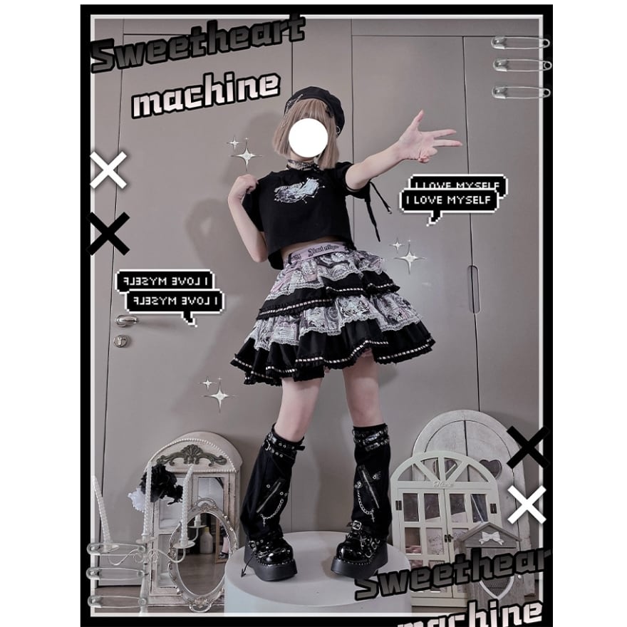 ゴスロリ通販 With U ゴスロリ ミニスカ レース ケーキスカート 切替え