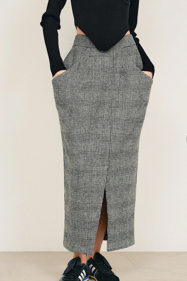 null. drape pocket skirt　ドレープポケットスカート 　Black