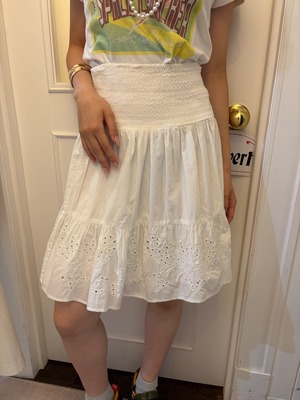 RALPH LAURENT / Vintage lace white skirt  (O)