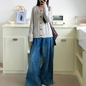 cable knit cardigan　J00230