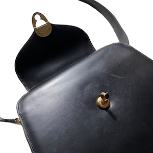 vintage CELINE black leather shoulder bag