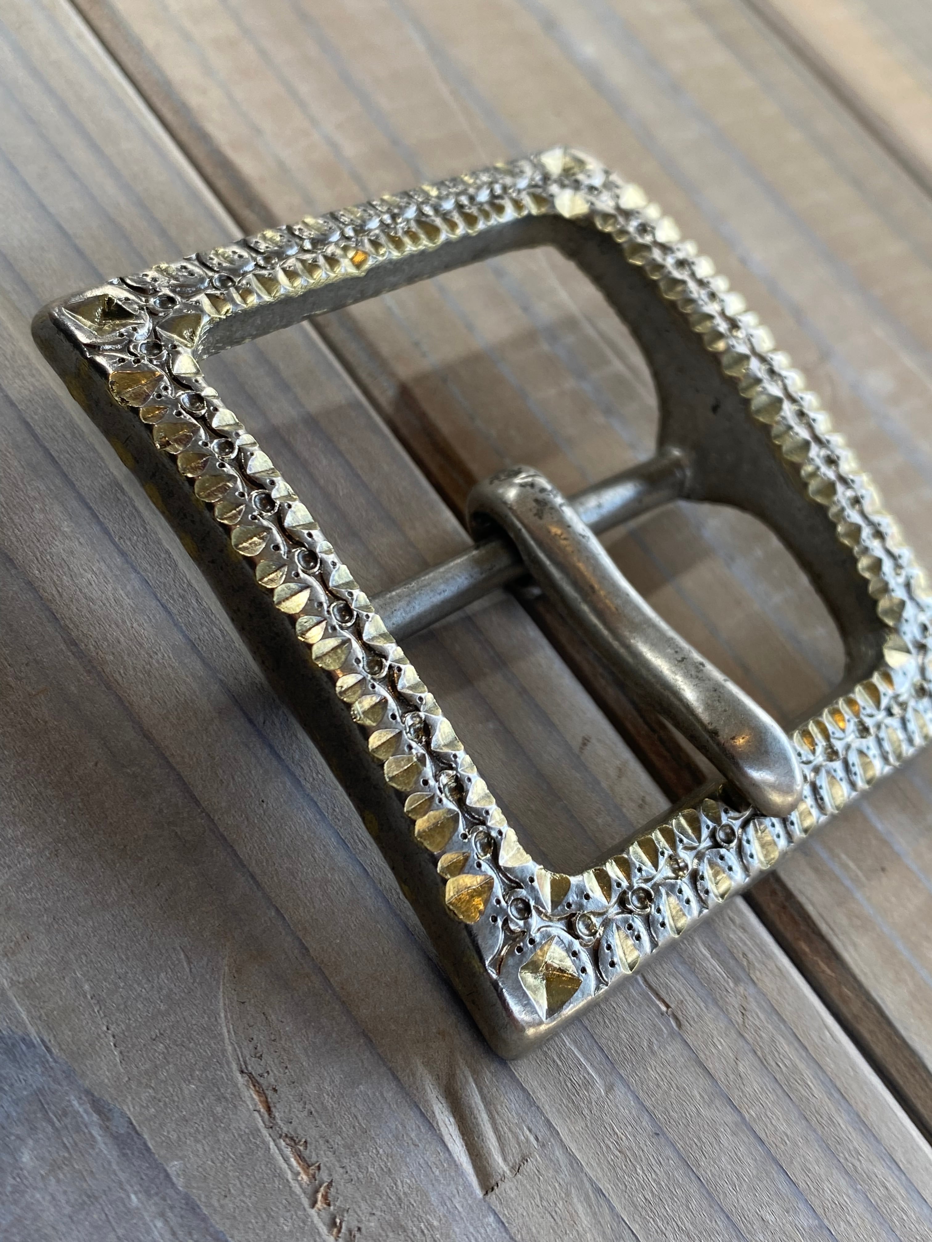 白銅真鍮彫金バックル 40mm幅 | Leather Craft Chaos13