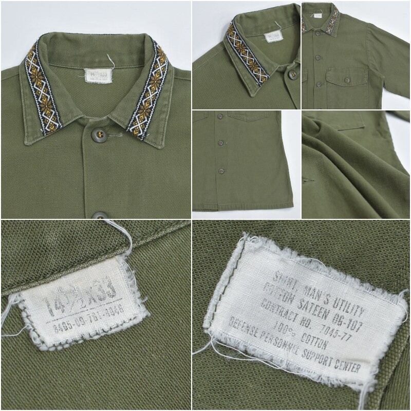 70s USA製 US Army OG-107 アメリカ軍 米軍実品 チロリアンテープ