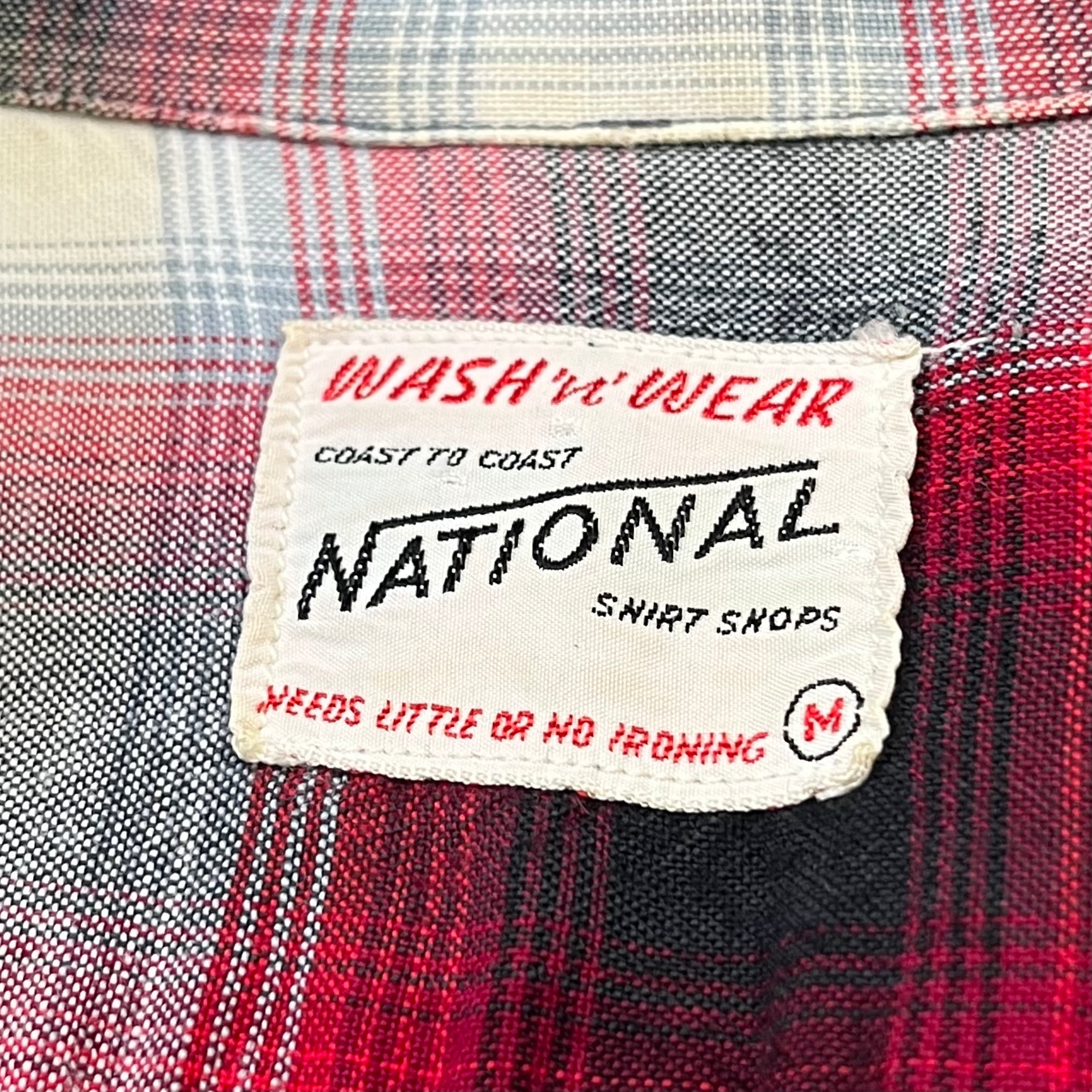 60s NATIONAL OMBRE CHECK RAYON SHIRT ナショナル オンブレーチェック
