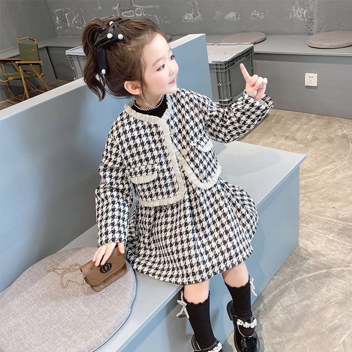 女の子 スーツ 入学式 卒業式 女の子 2点セット フォーマル 子供 服 女の子 セットアップ ボレロ ジャケット ボレロ ドレス 子供 千鳥柄 スカート ポケット フォーマル 女の子 女児 卒園式 結婚式 七五三 発表会 ドレス おしゃれ
