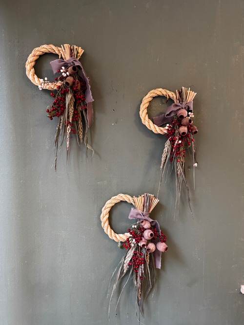 しめ縄飾りM レッドブラウン