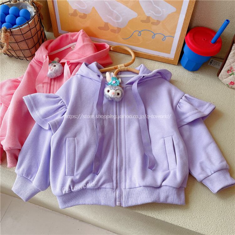 ベビー服 ベビー服 90 紫 恐竜 パーカー ロンパース ダイナソー