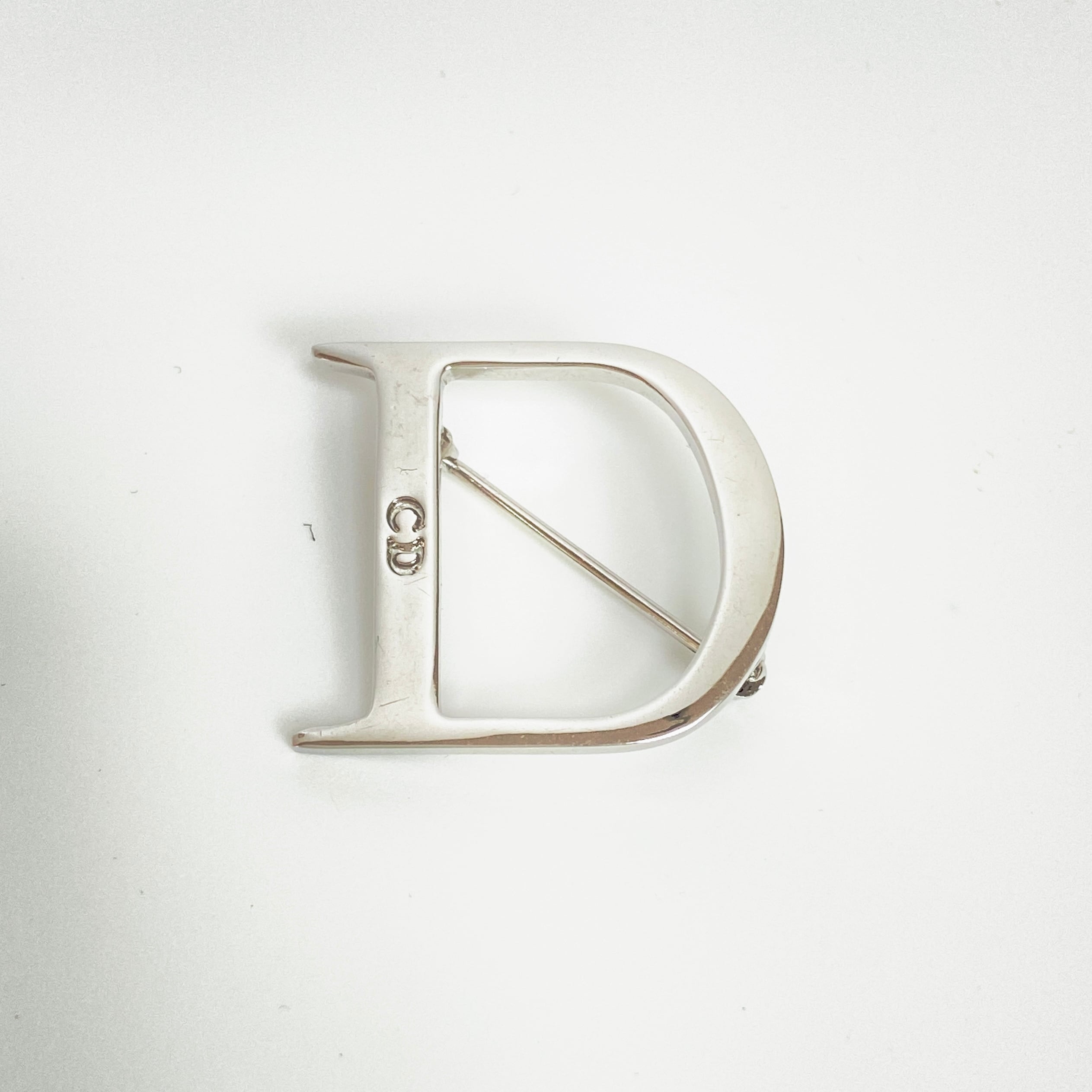 美品 クリスチャン ディオール チューリップ シルバー ストーン ブローチ アクセサリー 0162  Christian Dior レディース